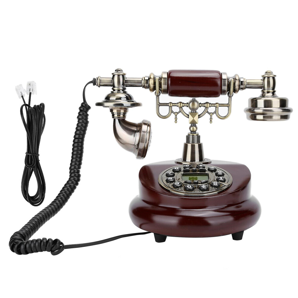 Classic Rotary Telephone Handset With Hands-Free, Caller Id And Desk Calendar For Landline 6901168280874