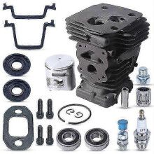 Kit Cilindro Pistão 44mm Compatível com Motosserras Husqvarna 445 445e 450 450 Rancher, Substitui Peças Originais 544119802 544062001 525605001