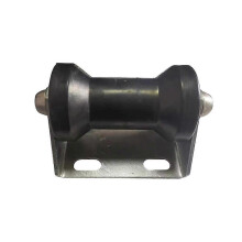Stationary Keel Roller Assembly, Galvanised Steel Boat Trailer Rollers with Bracket, Rubber Spool, for 2-inch 3-inch Trailer Tongue Frame