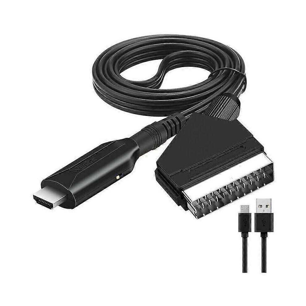 Scart To Hdmi Converter, 1080P/720P 60Hz Audio Video Converter, 1M Plug And Play Scart Input Hdmi Output Adapter For Hdtv Monitors Projectors 6901168338131