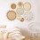 Boho Wall Basket Set, Flat Woven Hanging Decor, Round Tassel White Macrame Tapestry Wall Art 8-Pack 4