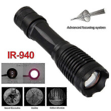 940nm IR-zaklamp met bolle lens, zoomfunctie, enkele modus, inclusief 18650-batterij voor nachtzichtapparatuur, jagen en kamperen.