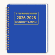 Planejador Mensal 3 Anos 2026-2028, capa de couro, fecho elástico, papel 120gsm sem data, organizador portátil