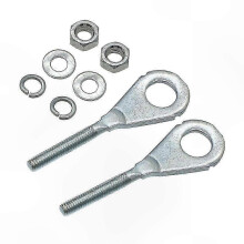 Motorcycle Rear Wheel Chain Tensioner Bolts, compatible with Honda Z50 QA50 XR50 PC50 CRF50 XR70 CRF70, Silver Metal Chain Adjustment Tool