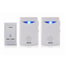 Timbre inalámbrico con control remoto VOYE V006B2, doble receptor, alcance de 80 m, 38 melodías seleccionables, funciona con pilas.