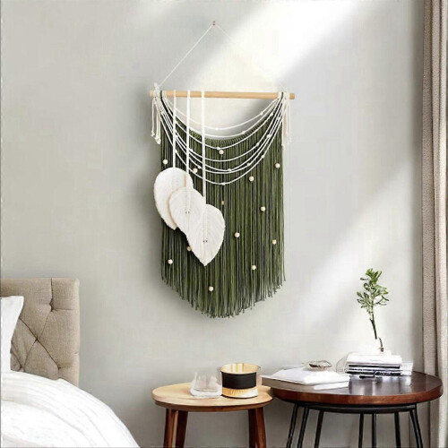 Bohemian Leaf Tassel Wall Hanging Tapestry Brown - 1 Piece 2