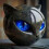 Black Luxury Cat Statue Blue Home Decor Gift Art 4