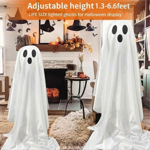 Halloween Ghost LED Light Up Creepy White Ghost Standing Decoration 2