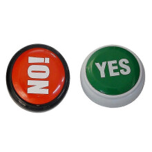 Boutons sonores électroniques « Oui/Non », lot de 2, accessoires de fête en plastique pour jeux, événements, bureau et salle de classe