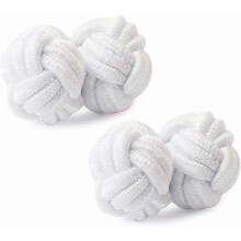 Heren Knoop Manchetknopen, Wit, Polyester Rubber, 20 mm, Geschikt voor formele en informele gelegenheden, 10 stuks