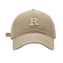 Herren Baseballkappe R Buchstabe Einfarbig Khaki Einheitsgröße für große Köpfe Freizeit Outdoor Alltagstracht