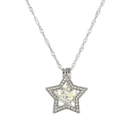 Colar de Corrente com Pingente Estrela de Cinco Pontas, Design Simples e Estiloso para Presente