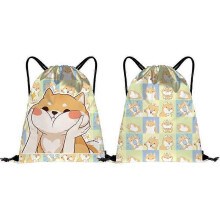 Trekkoordrugzak met Shiba Inu print, 15.3 x 12.5 inch, waterbestendig, van honingraatpolyester, voor sport, school en buitenactiviteiten