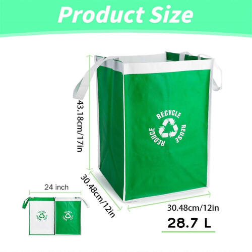28.7L Foldable Recycling Bag for Kitchen & Home, Compatible with CorchorusKitchen Waste Sorting Bins 2