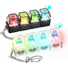 Näppäimistö Fidget Clicker -lelu LED-valoilla, stressinlievitysavaimenperä keskittymiseen ja ahdistuksen rauhoittamiseen, 2 kpl setti