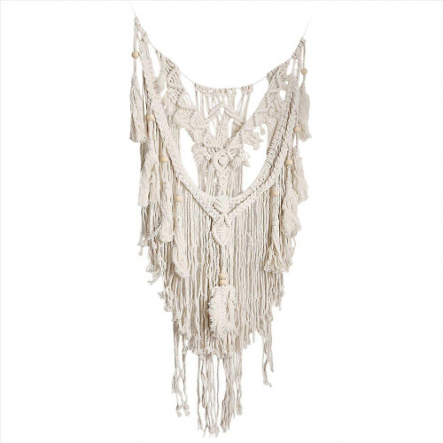 Nordischer Makramee-Wandteppich, handgewebt mit Quasten, Boho-Stil, groß 1