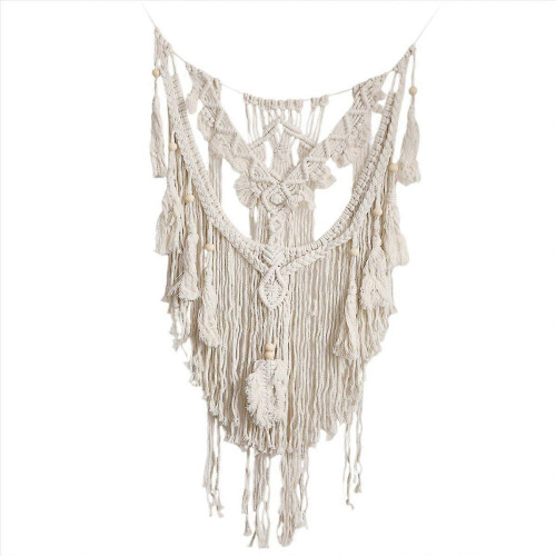 Nordischer Makramee-Wandteppich, handgewebt mit Quasten, Boho-Stil, groß 2