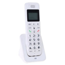 D1018 Telephone Business Office Home Handheld Digital Wireless Telephone Low Radiation with LCD Display White UK Plug