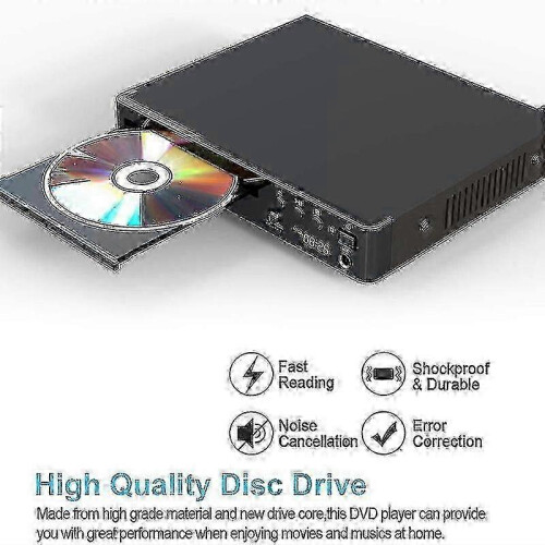 Leitor de DVD Multiregião, Conversor para 1080p HDMI, Entrada USB e Microfone, Design Compacto 2