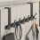 Black Hook Behind Bathroom Door, Free Punching, 1 Set 3