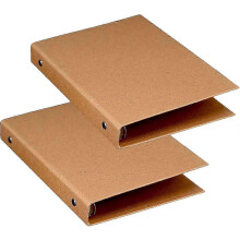 Carpeta organizadora de documentos de papel kraft tamaño A5 con 6 anillas para hojas sueltas.