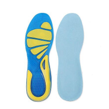 Gel-Einlegesohlen zur Schmerzlinderung und Stoßdämpfung, blau, samtige Oberfläche für Sport und Spaziergänge, Größen 35-38