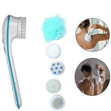 Brosse de douche électrique 5 en 1 : outil de massage et de nettoyage rotatif portatif pour le bain