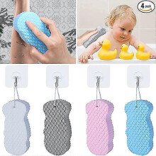 Ensemble de 4 éponges exfoliantes ultra-douces pour le corps Wabjtam, réutilisables, pour éliminer les peaux mortes sous la douche.