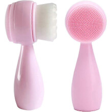 Lot de 2 brosses nettoyantes manuelles double face pour le visage, pour une exfoliation douce