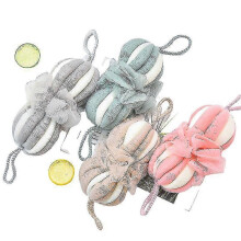Lot de 4 boules de bain fleuries, serviettes de massage pour le dos, filets moussants mignons pour filles, accessoires de bain