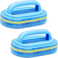 Brosse éponge à manche en plastique (1 pièce) pour produits de nettoyage ménagers