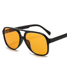 Vintage Retro 70er Jahre quadratische Pilotenbrille für Damen und Herren mit UV400-Schutz – orangefarbenes Gestell