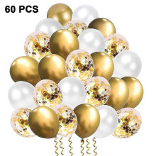 Globos de látex metalizado 12 pulgadas 60 unidades, para decoración de fiestas bodas cumpleaños baby shower graduación