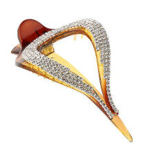 Pince à cheveux élégante pour femme, ornée de strass et de cristaux. Accessoire de coiffure raffiné.