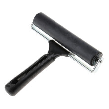 Valčekový štetec Yaju s gumovou potlačou Brayer, 15 cm, drevená rukoväť, na umenie a remeslá