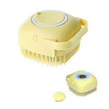 Brosse de douche en silicone avec poignée distributeur de savon - Kit de brosse de massage pour le corps