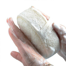 Boule de bain exfoliante, serviette et éponge pour le dos - 1 pièce blanche