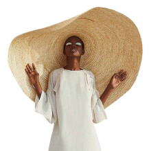 Large Sun Hat for Women Men, Foldable Straw Wide Brim UV Protection Beach Hat