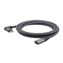 100W USB-C Verlängerungskabel – 20 Gbit/s Daten & 4K Video – Rechtwinkliges Design 1.5m