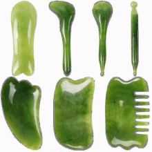Grattoir Gua Sha en jade naturel, masseur amincissant pour spa