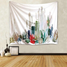 Bohemian Cactus Tapestry Wall Art, Large Yoga Beach Towel & Bedspread Blanket Set