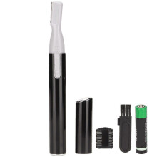 Tondeuse à sourcils électrique avec tête de coupe amovible et lavable, épilateur facial à piles pour hommes et femmes (noir, YMMR)