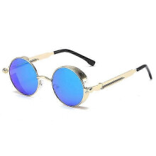 Runde Steampunk-Sonnenbrille für Damen und Herren, Vintage-Design, polarisierter Metallrahmen