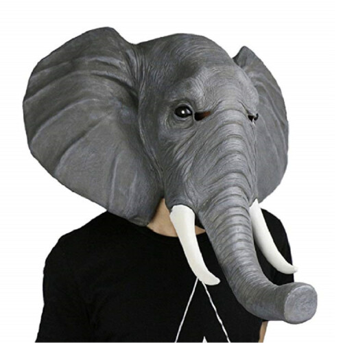Afrikansk elefant latexmask, partymask