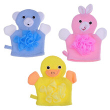 Gants de massage SPA exfoliants double face à motifs d'animaux de dessin animé (lot de 3)