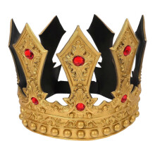 Golden Adjustable Medieval King Crown, Rhinestone Encrusted for Boys Men, for Birthday Cosplay Costume Party Halloween Wedding Theatre Balls