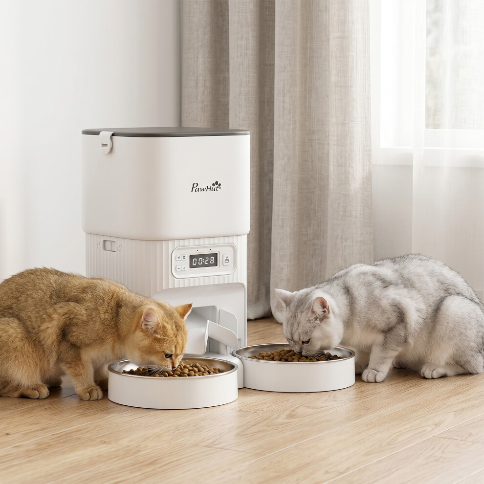 Pawhut Automatic Cat Feeder Timed Portion Control 4L