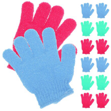 Gants exfoliants pour enfants (lot de 14) - Gants de bain Ă cinq doigts pour la douche et le massage du dos des enfants
