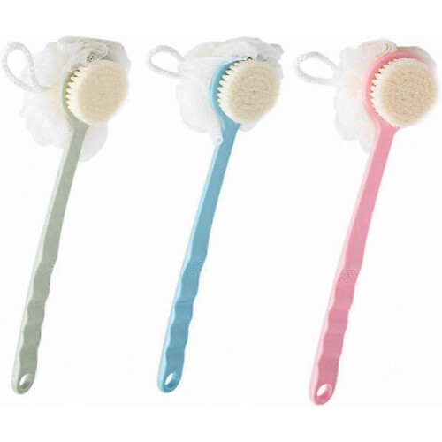 3er-Pack Peeling-Badebürsten mit langem Griff für Damen und Herren
