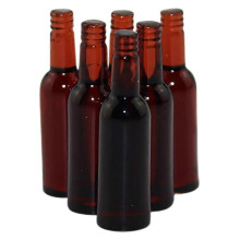6pcs Miniature Resin Beer Bottle Models, Brown 3.5x1cm Miniature Ornaments for Doll House Decoration